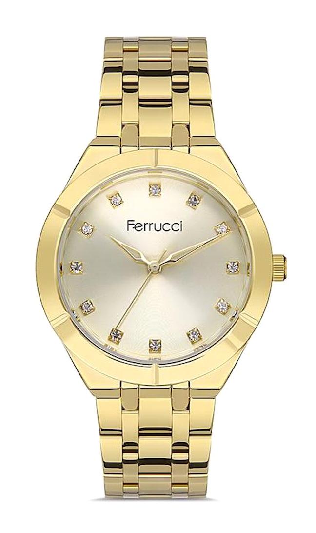 Ferrucci FFQ111614.A36 35 mm Altın Metal Kordon Analog Kadın Kol Saati