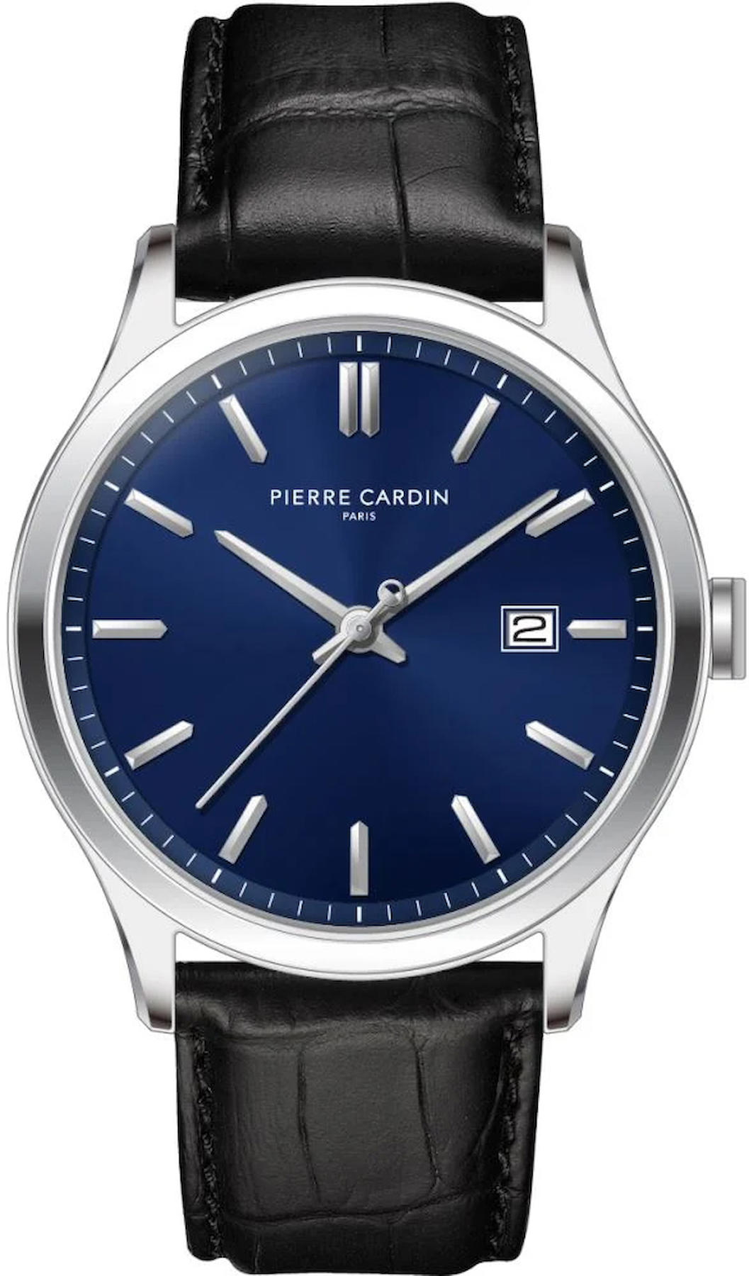 Pierre Cardin PCCQI.0001 Takvimli 32 mm Siyah Deri Kordon Analog Kadın Kol Saati