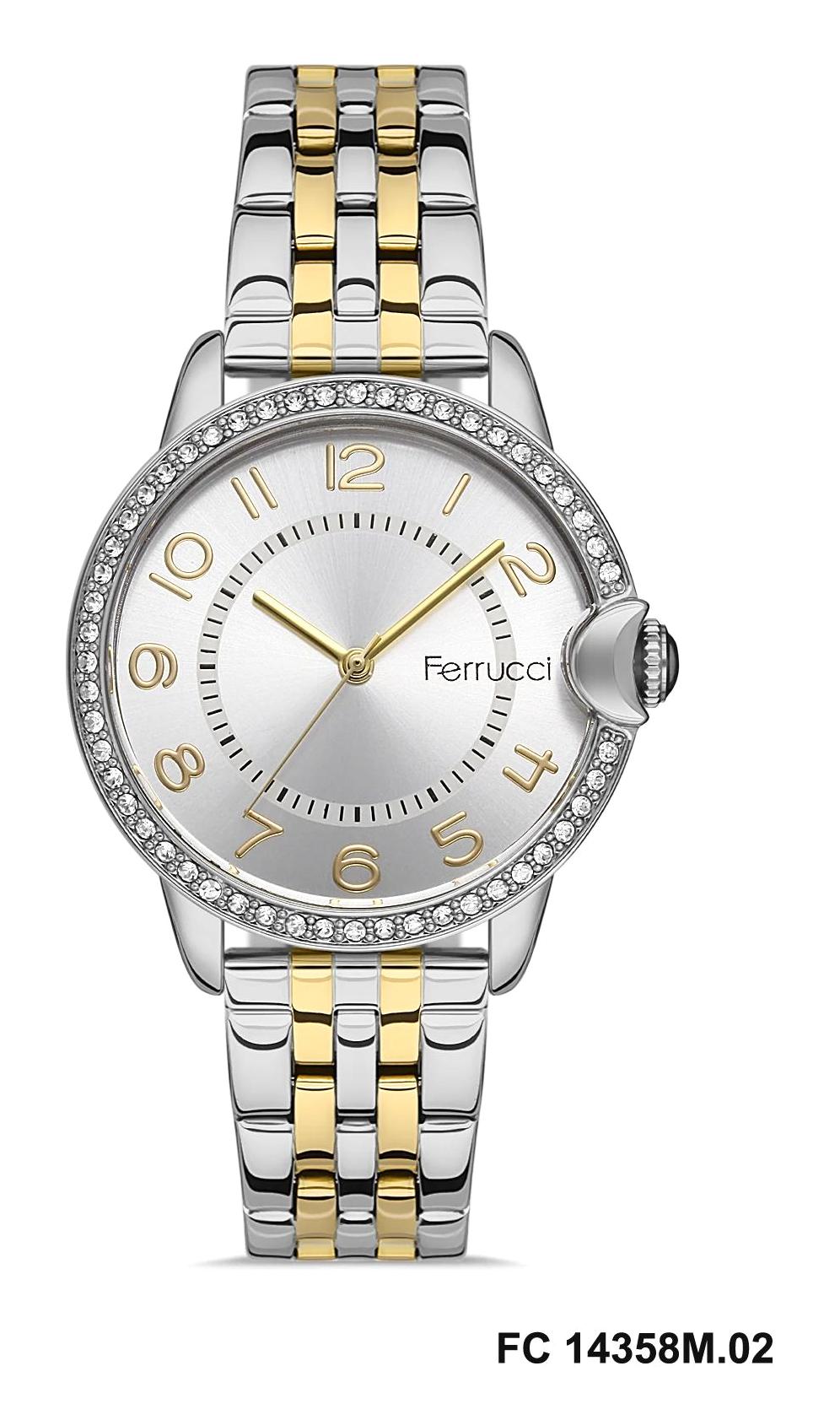 Ferrucci FC.0223.14358M.02 36-40 mm Altın-Gri Çelik Kordon Analog Erkek Kol Saati