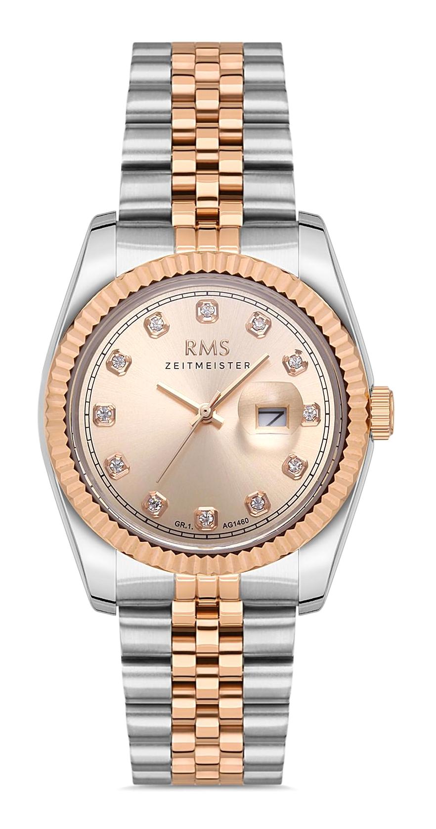 Romanson GR.1.AG1460.07 Takvimli 38 mm Gri-Rose Gold Çelik Kordon Analog Kadın Kol Saati