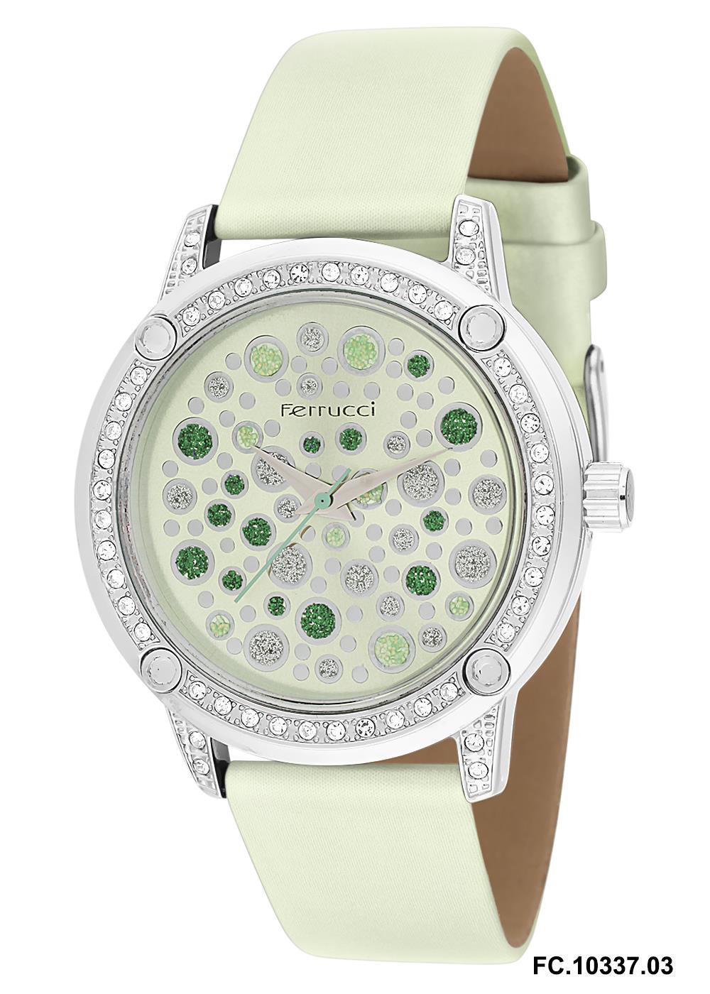 Ferrucci 2FK2101 38 mm Yeşil Deri Kordon Analog Kadın Kol Saati