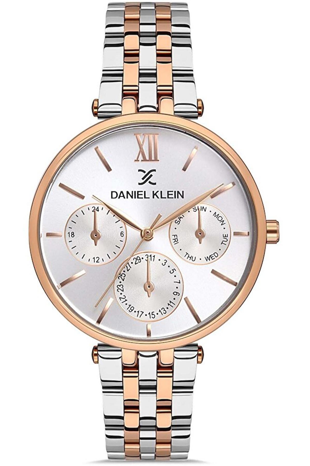 Daniel Klein EDK.1.10040.5 36 mm Gri-Rose Gold Metal Kordon Analog Kadın Kol Saati