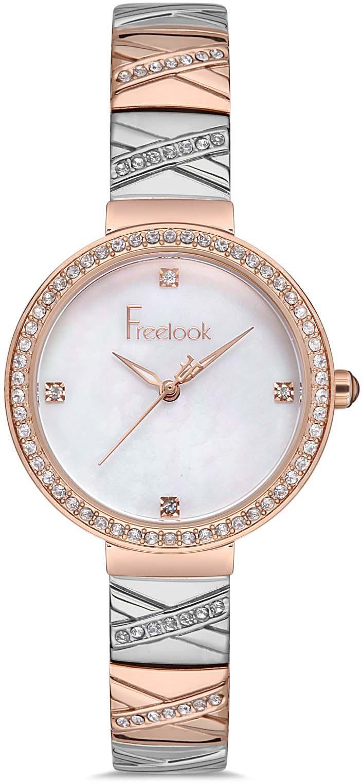 Freelook FL.1.10132.4 36 mm Gri-Rose Gold Çelik Kordon Analog Kadın Kol Saati