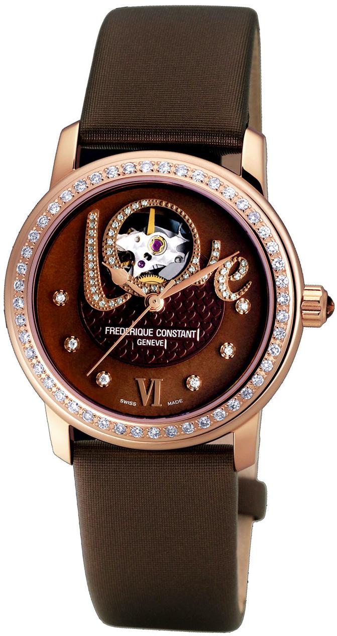 Frederique Constant FC310CLHB2PD4 35 mm Kahverengi Deri Kordon Analog Kadın Kol Saati