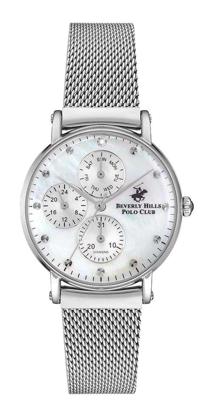 Beverly Hills Polo Club BP3252X.320 35 mm Gri Çelik Kordon Analog Kadın Kol Saati