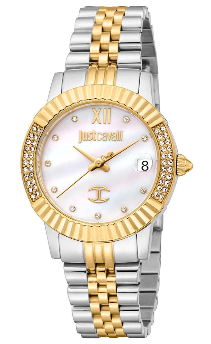 Just Cavalli JC1L199M0055 Takvimli 32 mm Altın-Gri Çelik Kordon Analog Kadın Kol Saati