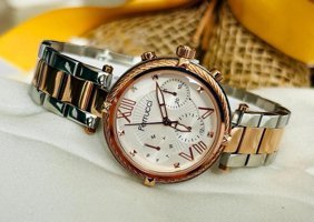 Ferrucci FC.L10552.02 Takvimli 33 mm Gri-Rose Gold Çelik-Hasır Kordon Analog Kadın Kol Saati