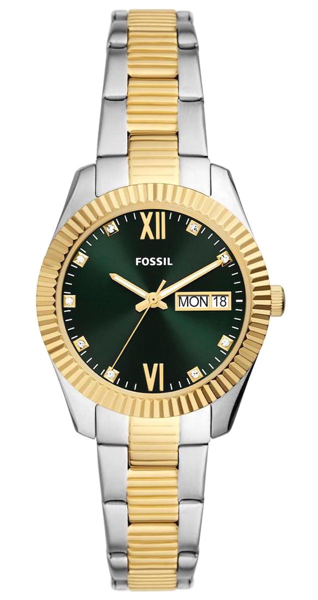 Fossil FES5240 Takvimli 32 mm Altın-Gri Çelik Kordon Analog Kadın Kol Saati