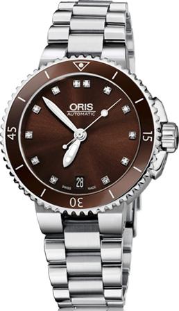 Oris 733-7652-4192-07-8-18-01P Takvimli 36 mm Gri Çelik Kordon Analog Kadın Kol Saati