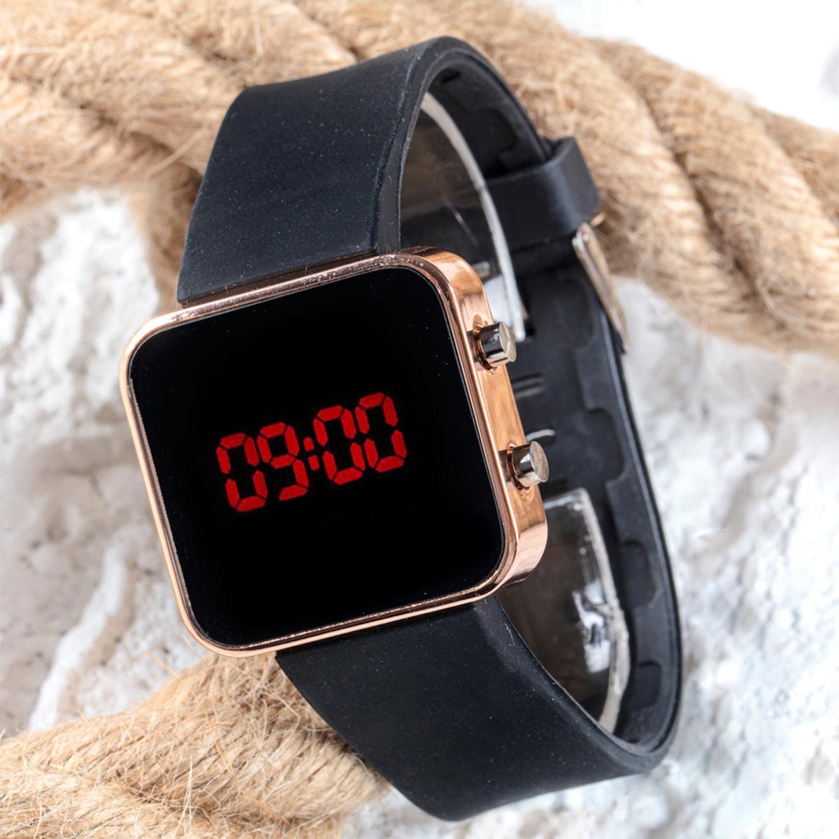 Oleydi Takvimli 36 mm Siyah Silikon Kordon Dijital Kadın Kol Saati