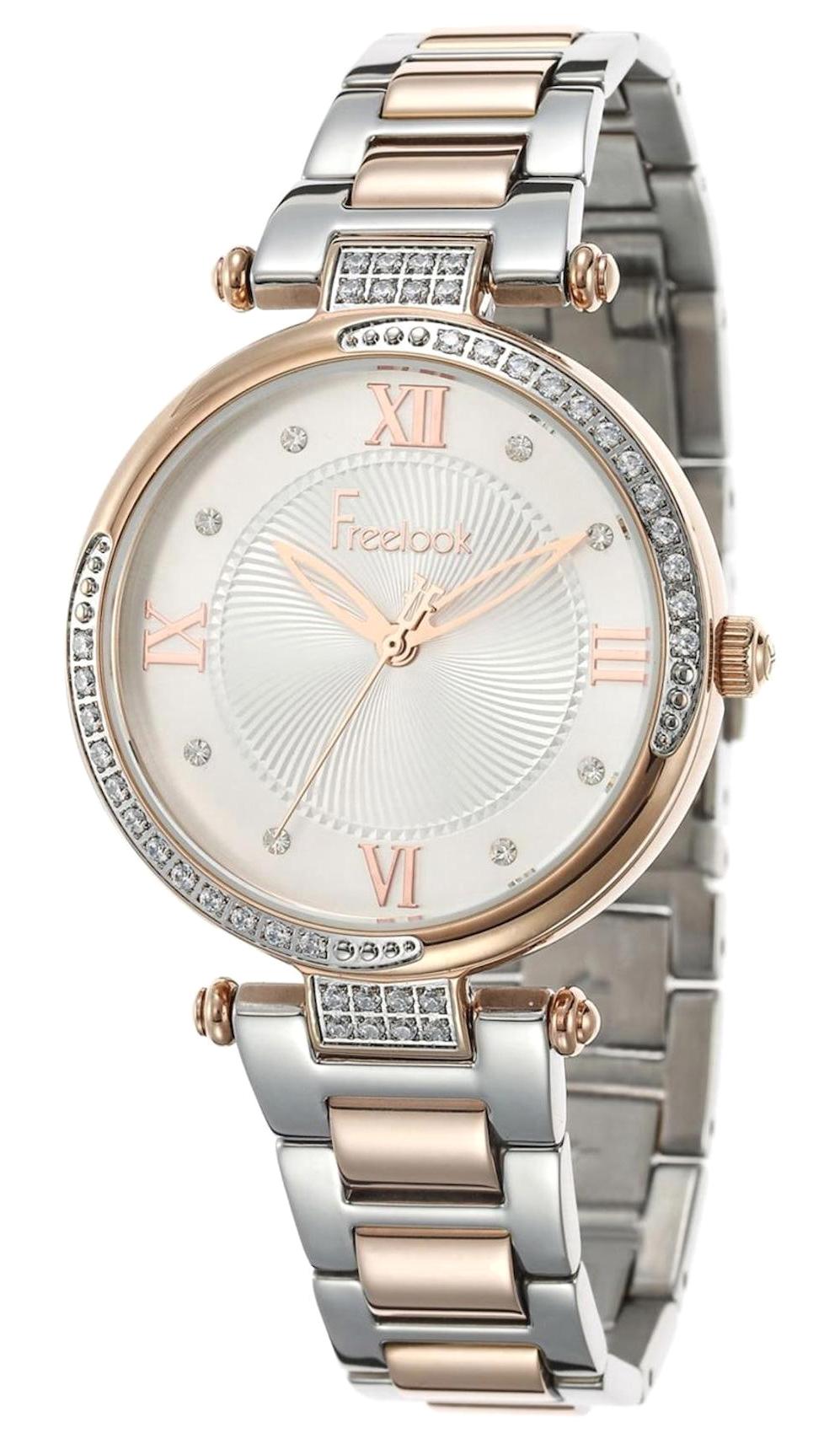 Freelook FL.1.10055.5 34 mm Gri-Rose Gold Çelik Kordon Analog Kadın Kol Saati