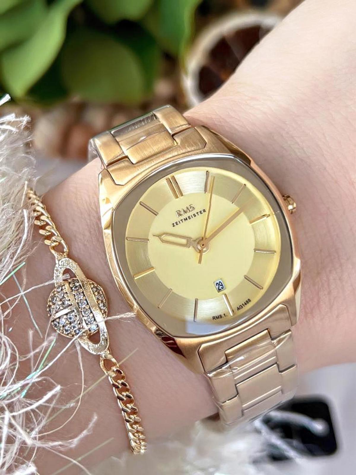 Romanson RMS.1.AG1488.06 Takvimli 36 mm Altın Çelik Kordon Analog Kadın Kol Saati