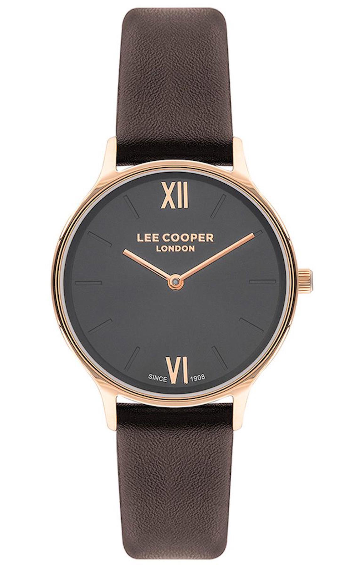Lee Cooper LC07712.466 40 mm Kahverengi Deri Kordon Analog Kadın Kol Saati