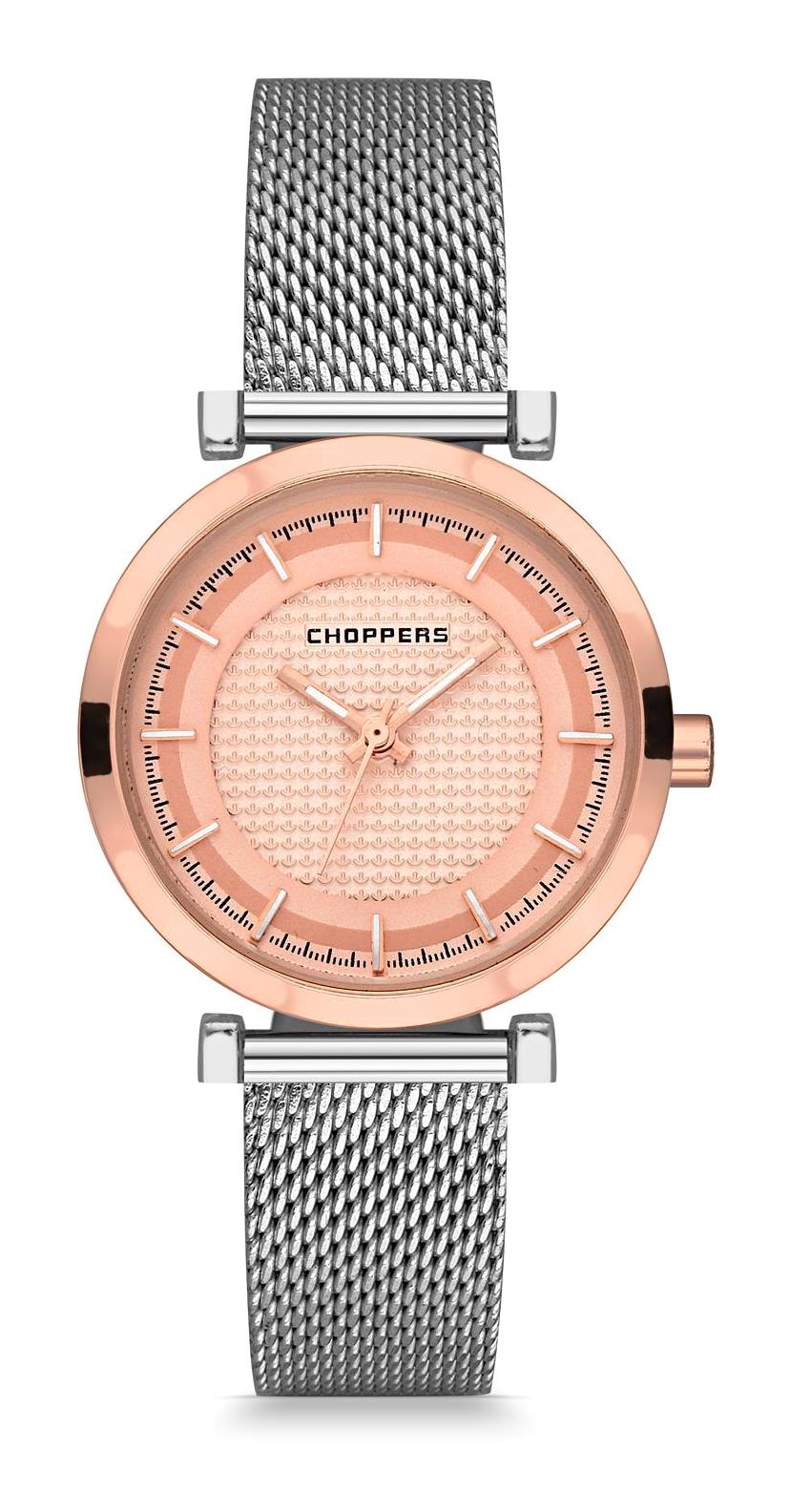 Choppers HBG17023A 38 mm Gri Hasır Kordon Analog Kadın Kol Saati