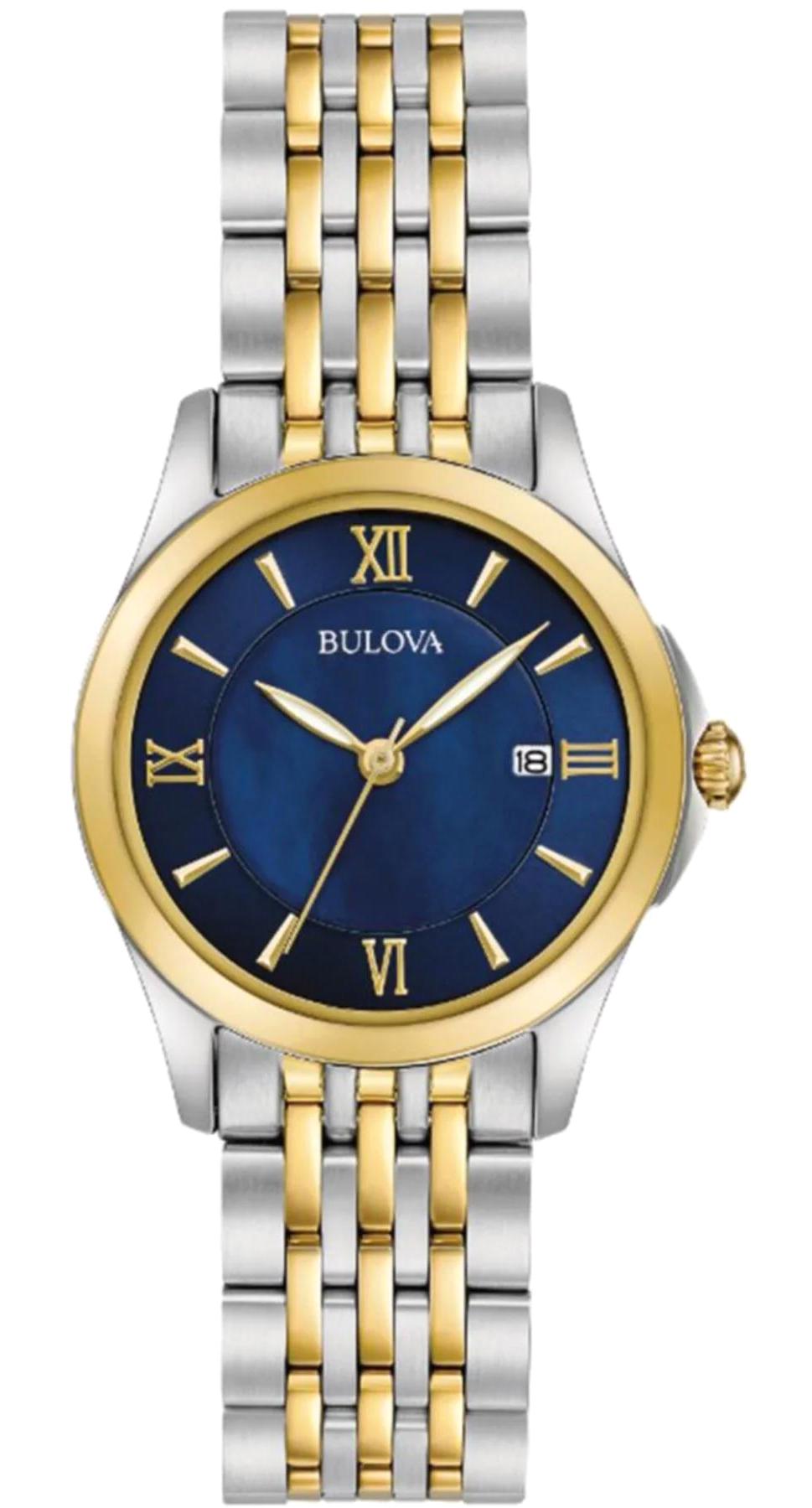 Bulova 98M124 Takvimli 27 mm Altın-Gri Çelik Kordon Analog Kadın Kol Saati