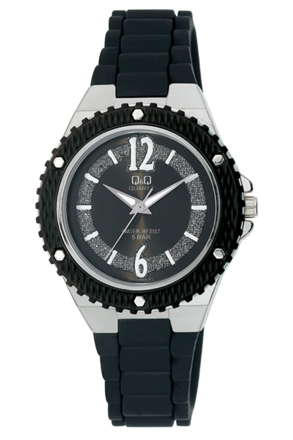Q&Q 3B138 36 mm Siyah Silikon Kordon Analog Kadın Kol Saati