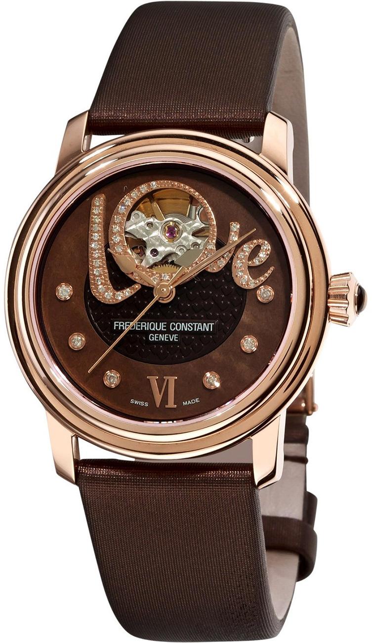 Frederique Constant FC310CLHB2P4 35 mm Kahverengi Deri Kordon Analog Kadın Kol Saati