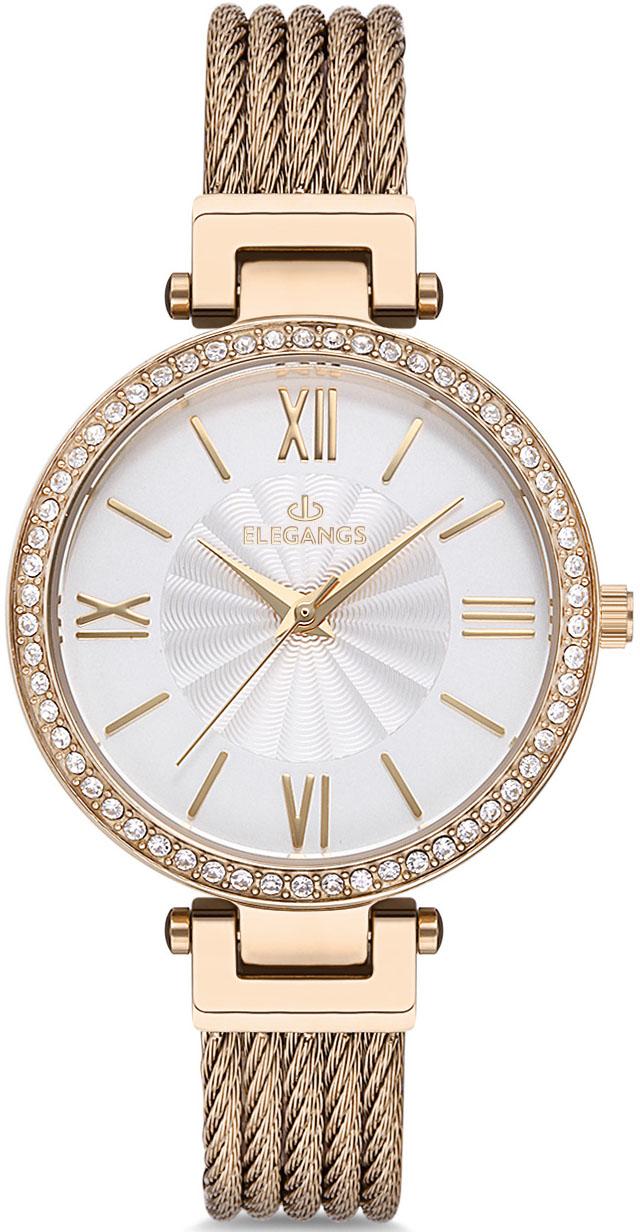 Elegangs EL2434.2 36 mm Altın Çelik Kordon Analog Kadın Kol Saati