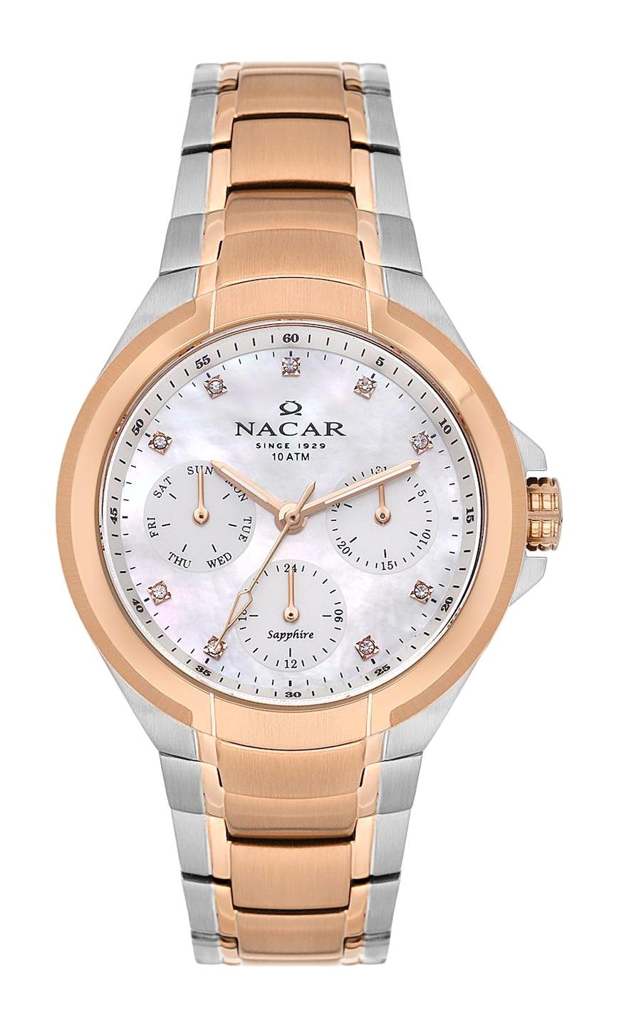 Nacar 28392322-ESM 34 mm Altın-Gri Metal Kordon Analog Kadın Kol Saati