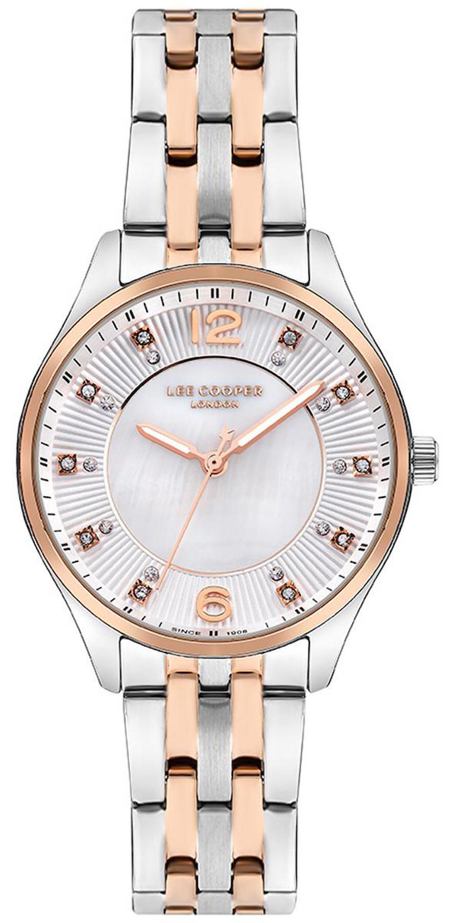 Lee Cooper LC07832.520 40 mm Gri-Rose Gold Metal Kordon Analog Kadın Kol Saati
