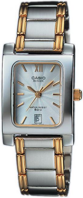 Casio BEL-100SG-7A Takvimli 35 mm Altın-Gri Çelik Kordon Analog Kadın Kol Saati