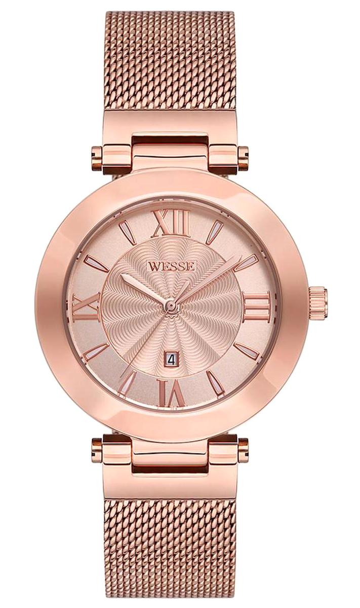 Wesse WWL300205MA Takvimli 36 mm Rose Gold Çelik Kordon Analog Kadın Kol Saati
