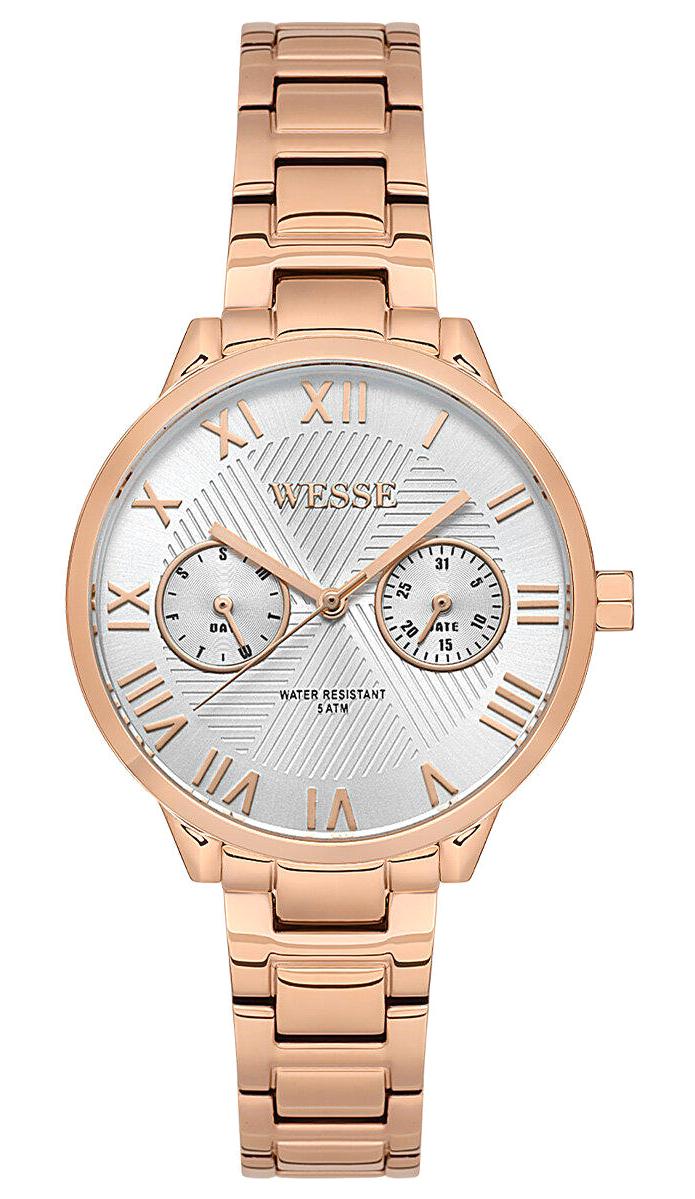 Wesse WWL303005 Takvimli 34 mm Rose Gold Çelik Kordon Analog Kadın Kol Saati