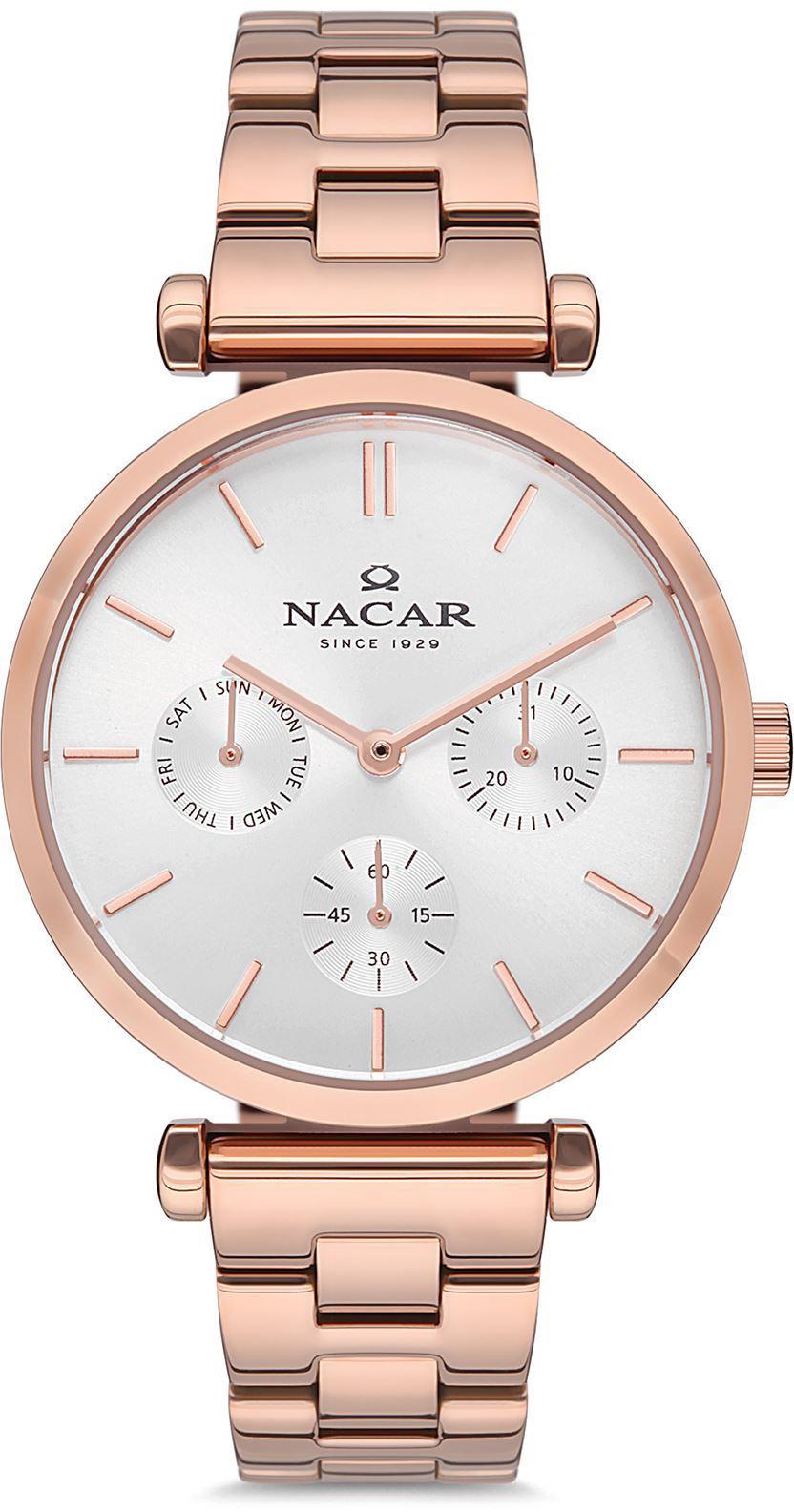Nacar 36-390112-RSM Takvimli 36 mm Rose Gold Metal Kordon Analog Kadın Kol Saati
