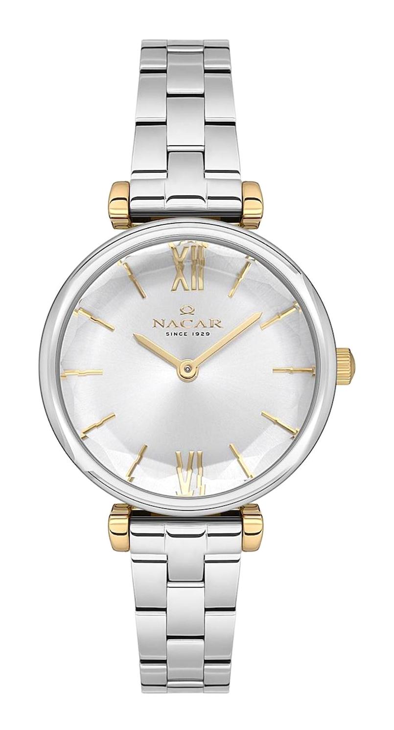 Nacar 343921125-CSM 32 mm Gri Metal Kordon Analog Kadın Kol Saati