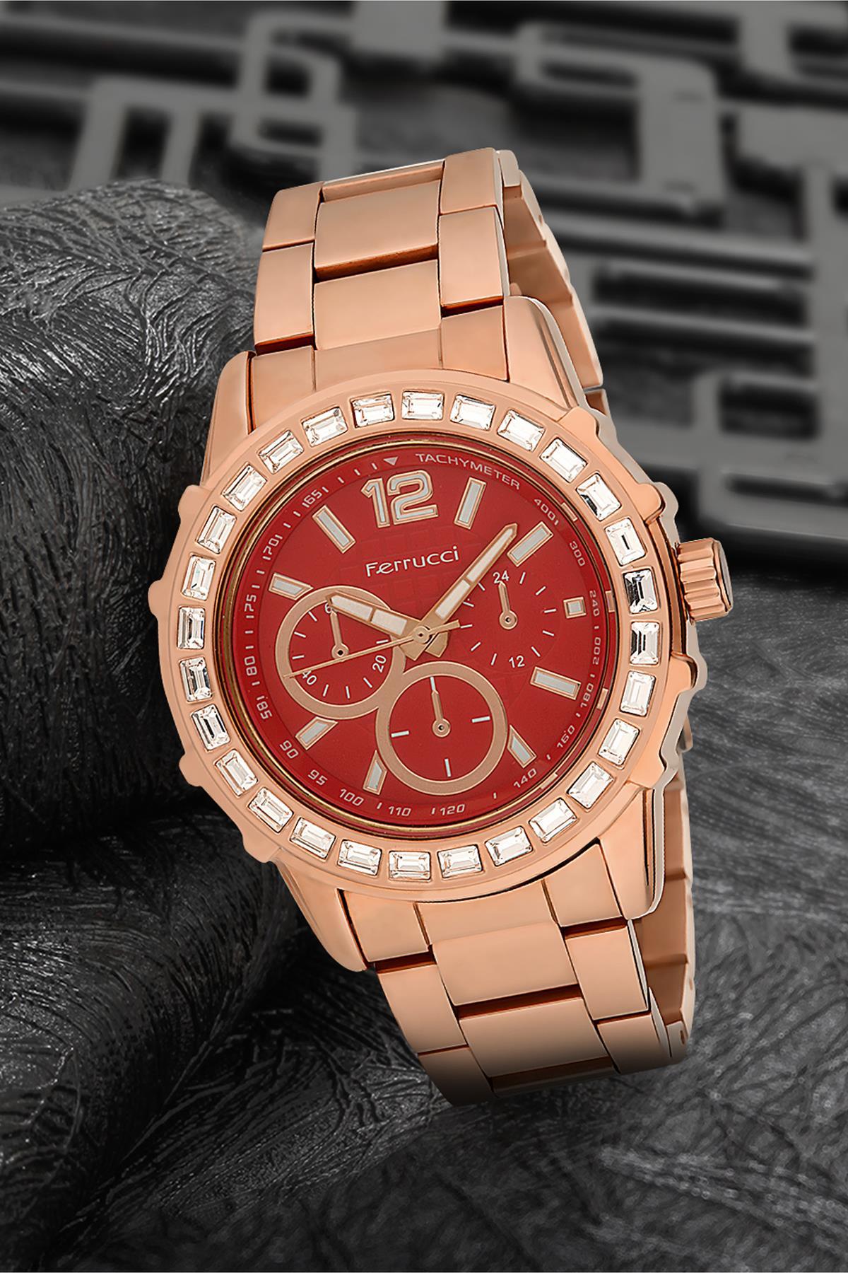 Ferrucci 7FM619 38 mm Rose Gold Metal Kordon Analog Kadın Kol Saati