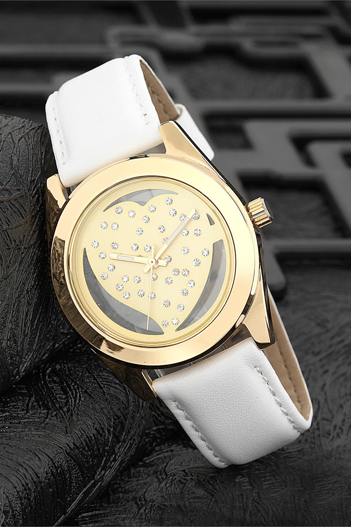 Ferrucci FRK1006 38 mm Beyaz Deri Kordon Analog Kadın Kol Saati