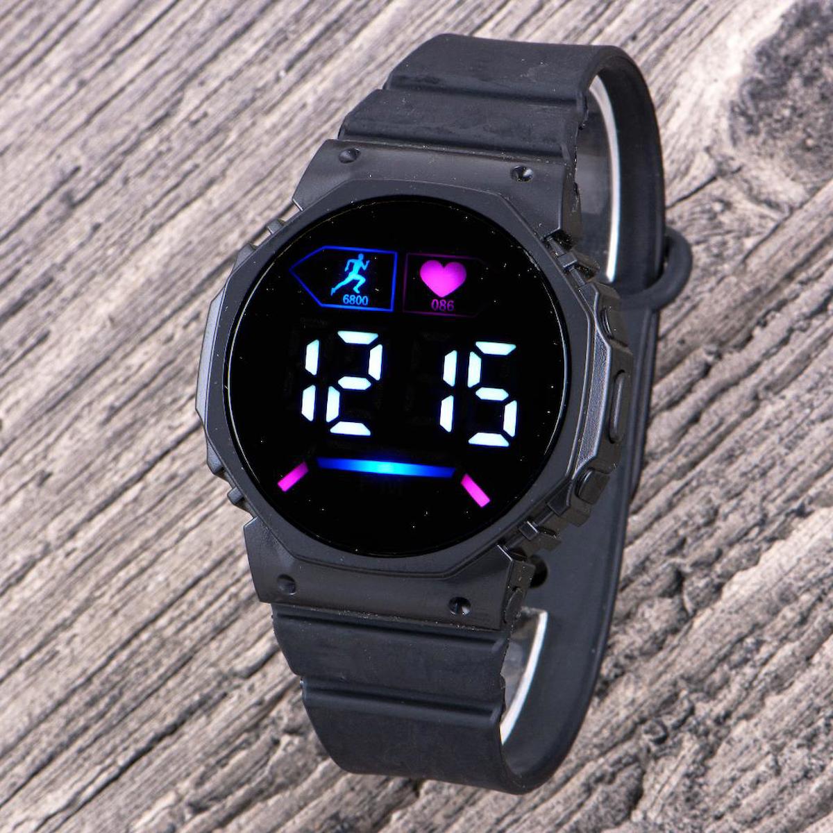 Oleydi Takvimli 45 mm Gri Silikon Kordon Dijital Unisex Kol Saati