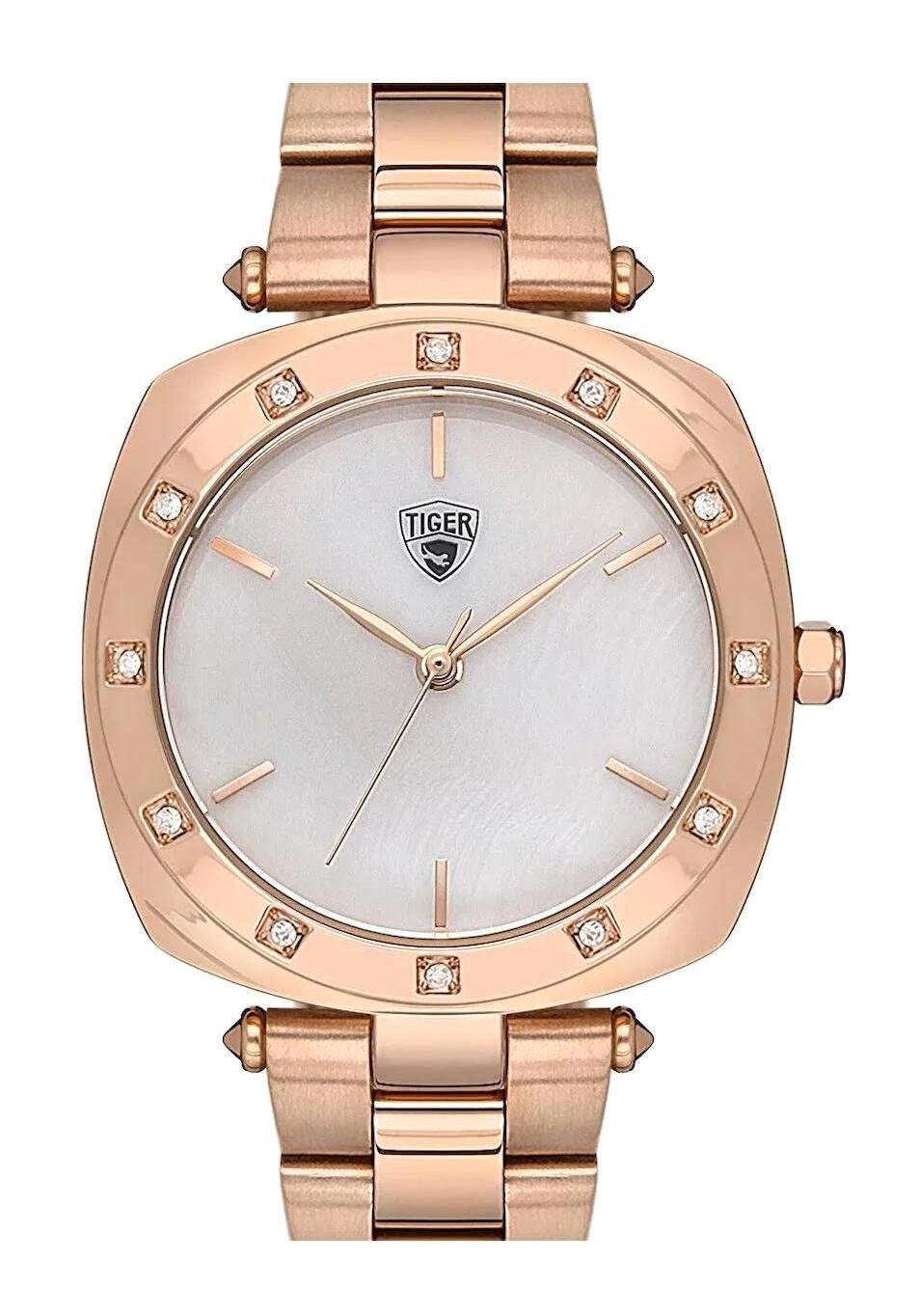 Tiger 570D 20-25 mm Rose Gold Çelik Kordon Analog Kadın Kol Saati