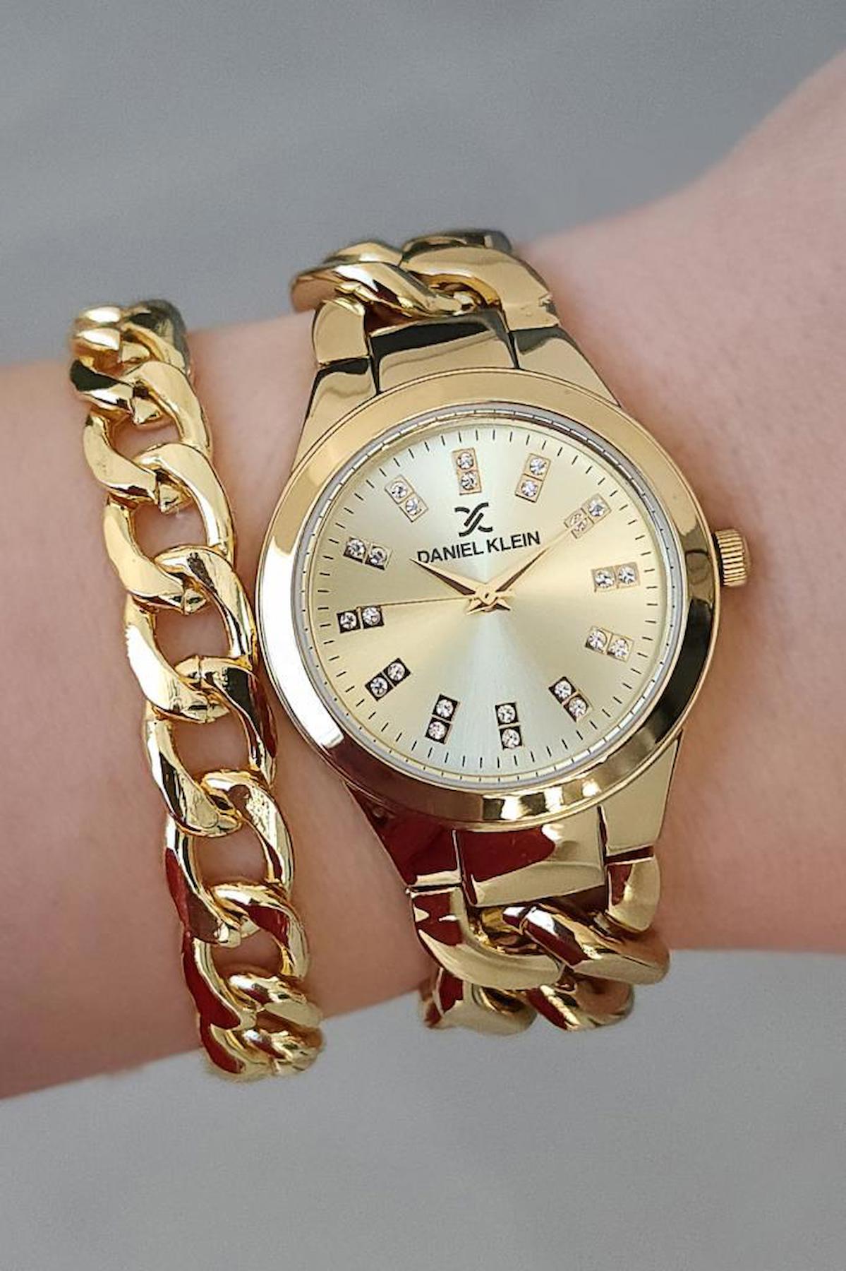 Daniel Klein 31 mm Altın Metal Kordon Analog Kadın Kol Saati