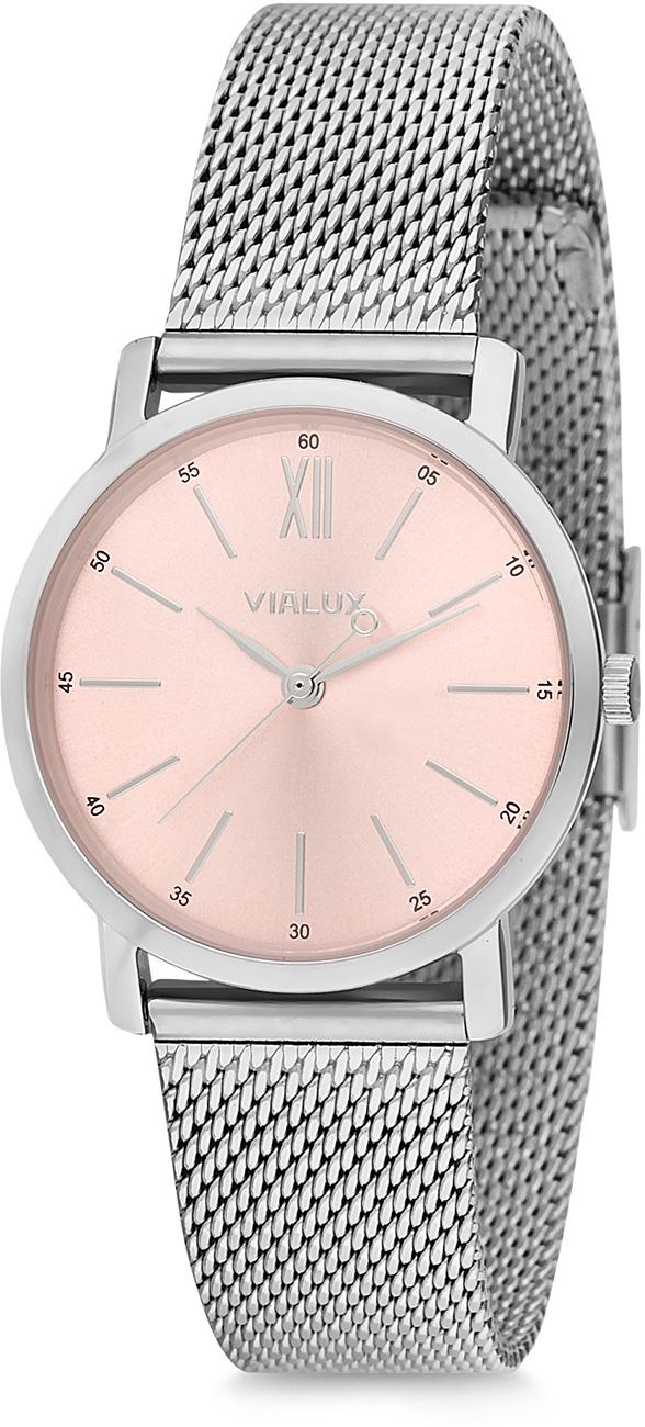 Vialux AJ714S-12SS 40 mm Gri Çelik Kordon Analog Kadın Kol Saati