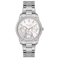 Ferrucci FRC.13887M.02 Takvimli 35 mm Gri Metal Kordon Analog Kadın Kol Saati