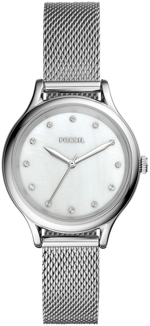 Fossil FBQ3390 34 mm Gri Hasır Kordon Analog Kadın Kol Saati
