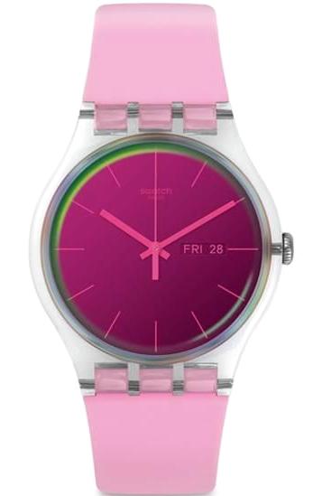 Swatch SUOK710 41 mm Pembe Plastik Kordon Analog Kadın Kol Saati