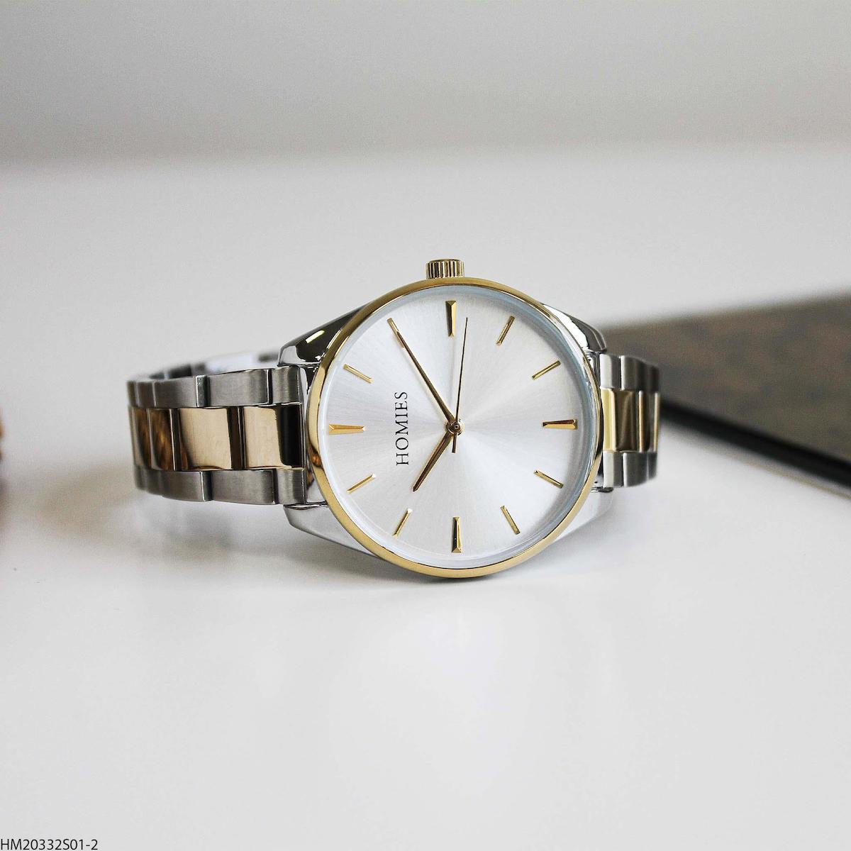 Homies HM20332S01-2 32 mm Altın Çelik Kordon Analog Kadın Kol Saati