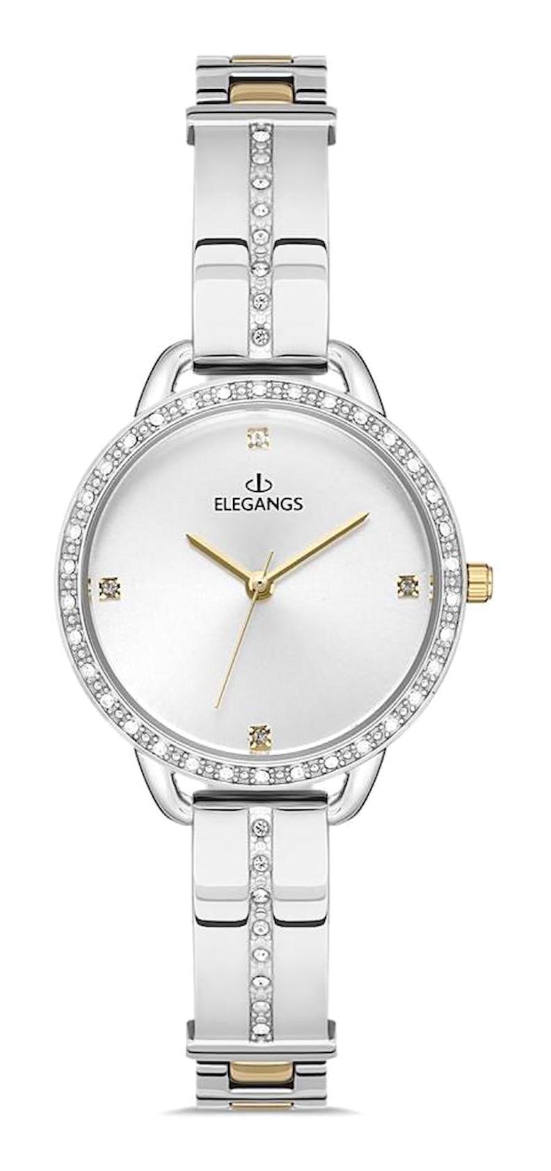 Elegangs EL2446.7 30 mm Gri Çelik Kordon Analog Kadın Kol Saati