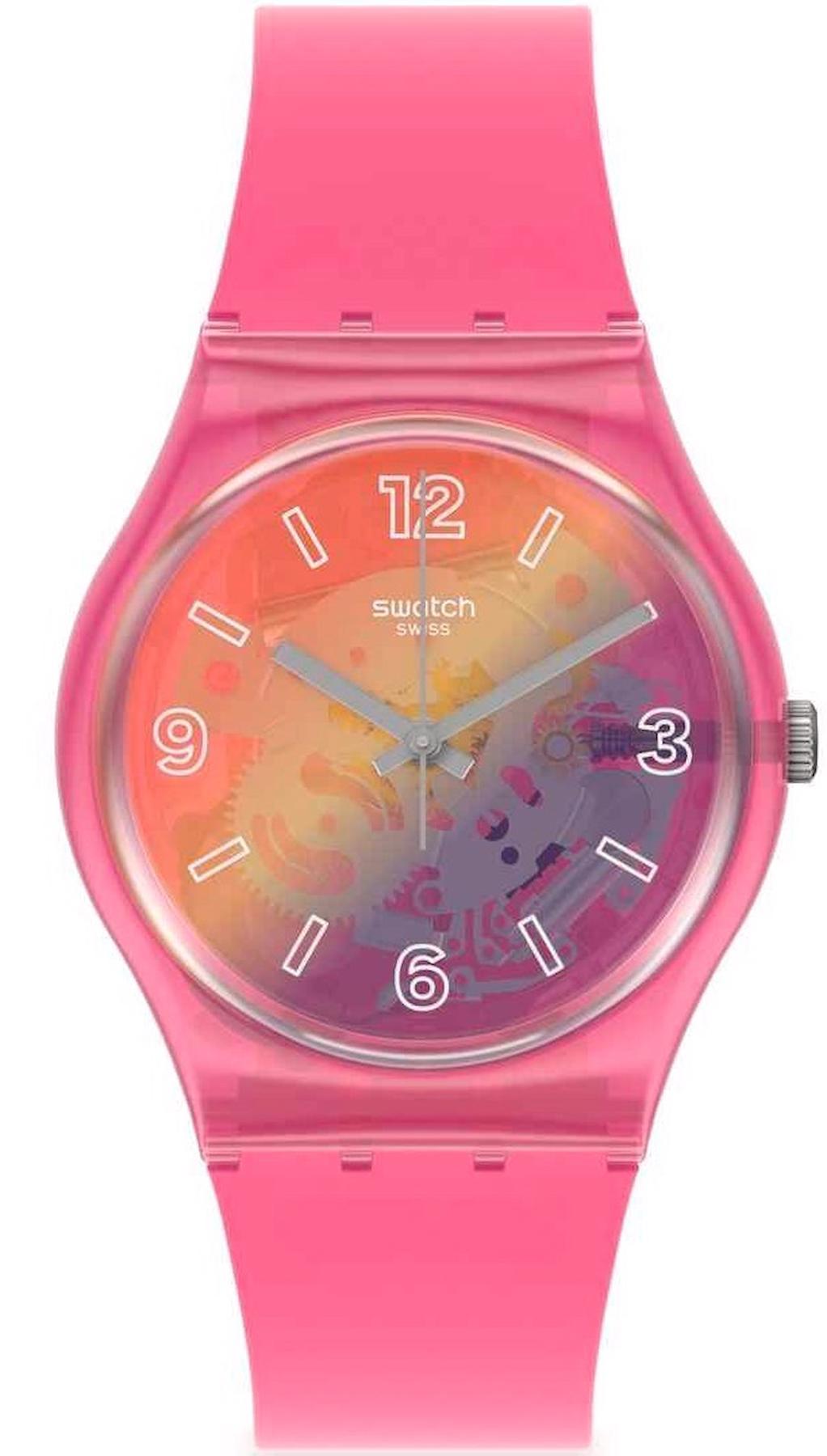 Swatch GP174 34 mm Pembe Plastik Kordon Analog Kadın Kol Saati
