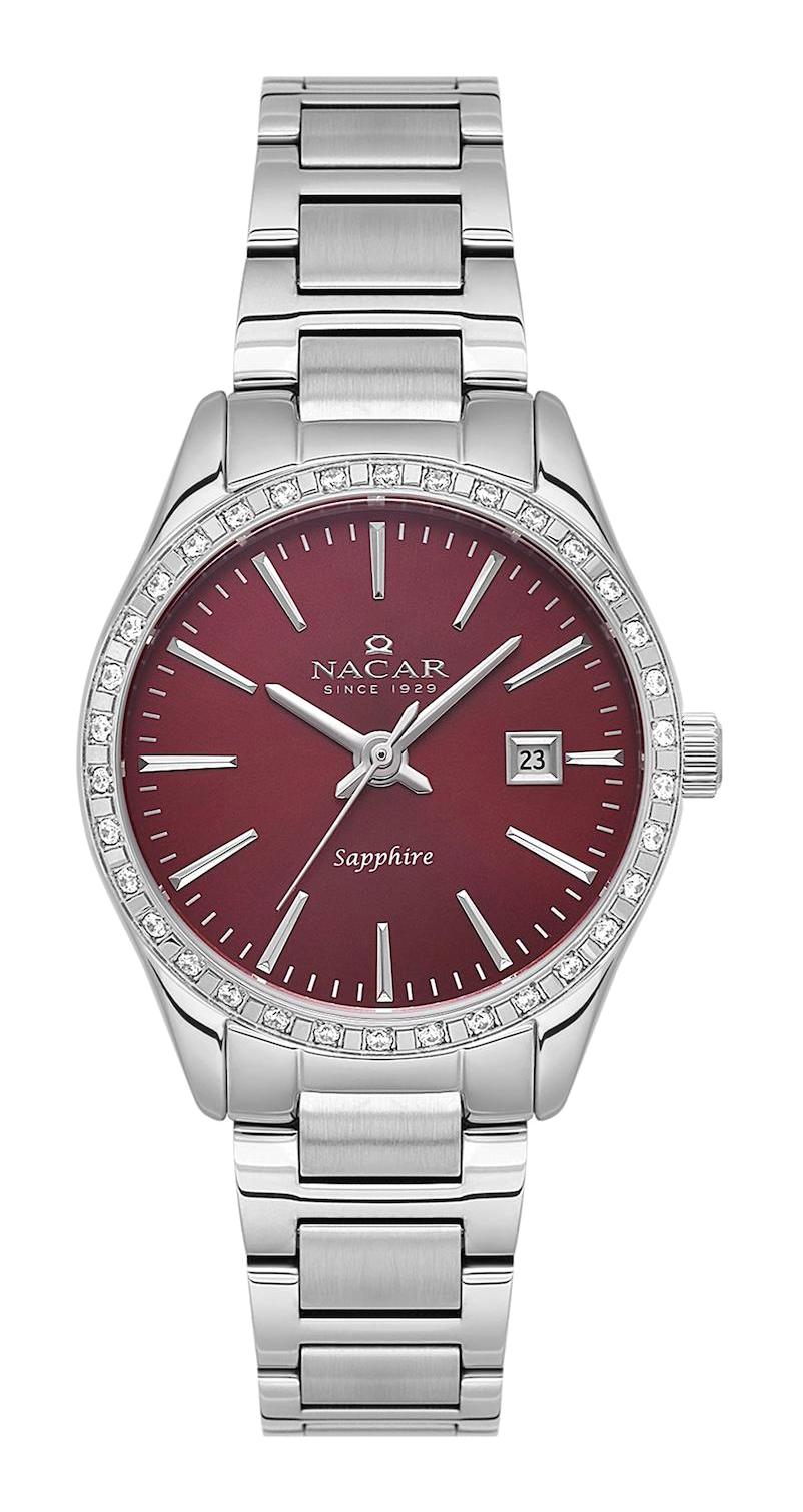 Nacar 33398305-ARMS Takvimli 32 mm Gri Metal Kordon Analog Kadın Kol Saati