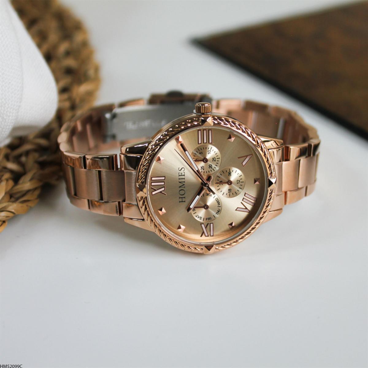 Homies HM52099C 36 mm Rose Gold Metal Kordon Analog Kadın Kol Saati
