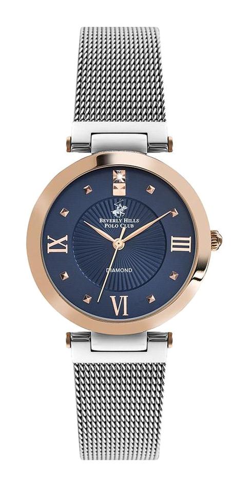 Beverly Hills Polo Club BP3190X.590 35 mm Gri Çelik Kordon Analog Kadın Kol Saati