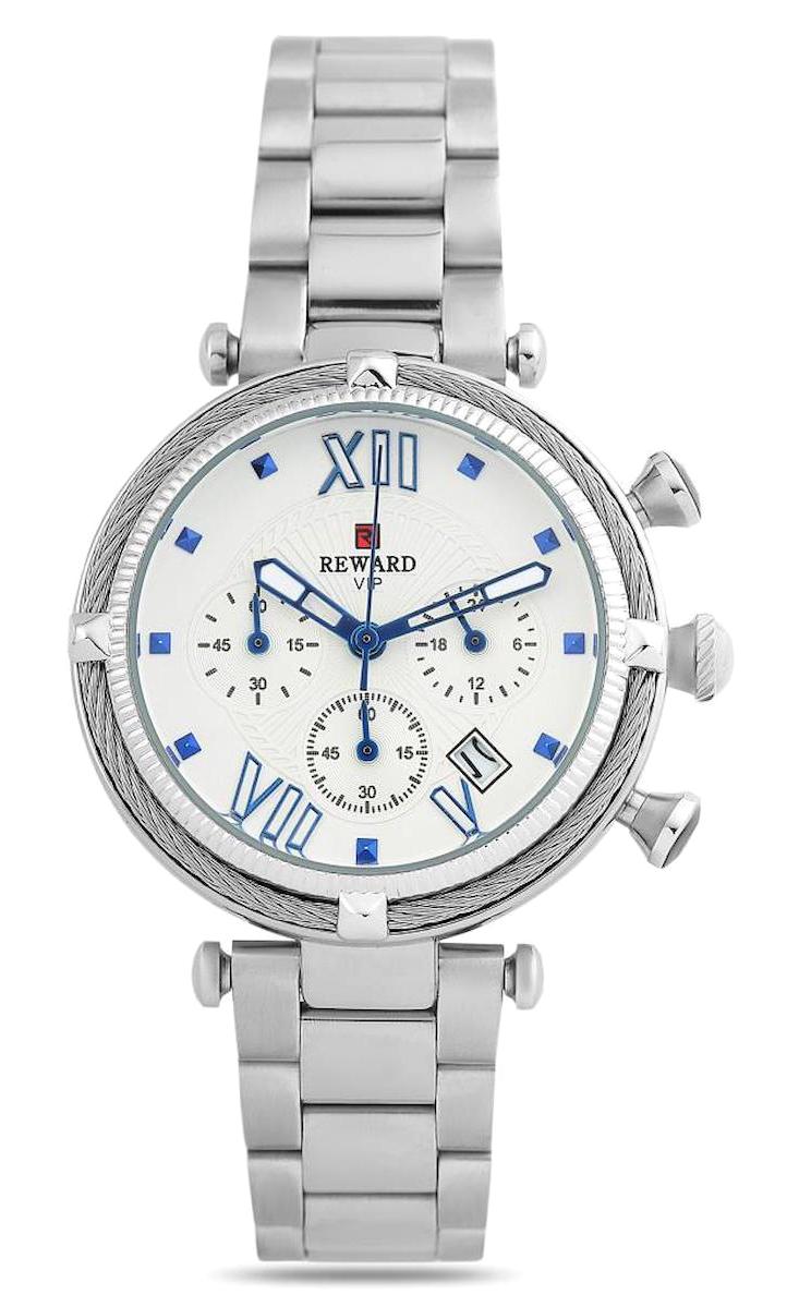 Reward RD-63084L-SI Takvimli 34 mm Gri Metal Kordon Analog Kadın Kol Saati