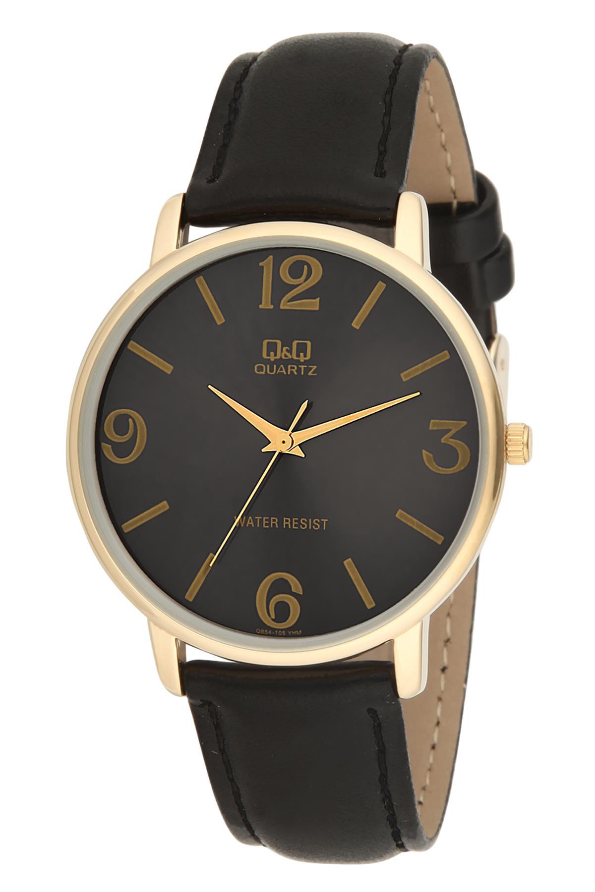 Q&Q 3A931 36 mm Siyah Deri Kordon Analog Kadın Kol Saati