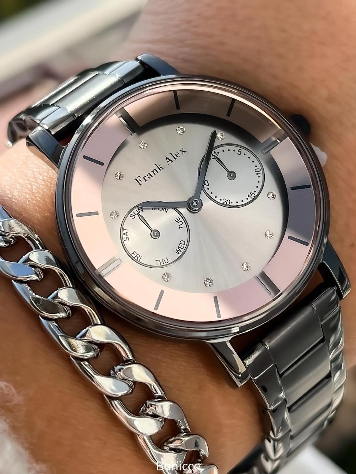 Frank Alex 36-40 mm Siyah Çelik Kordon Analog Kadın Kol Saati
