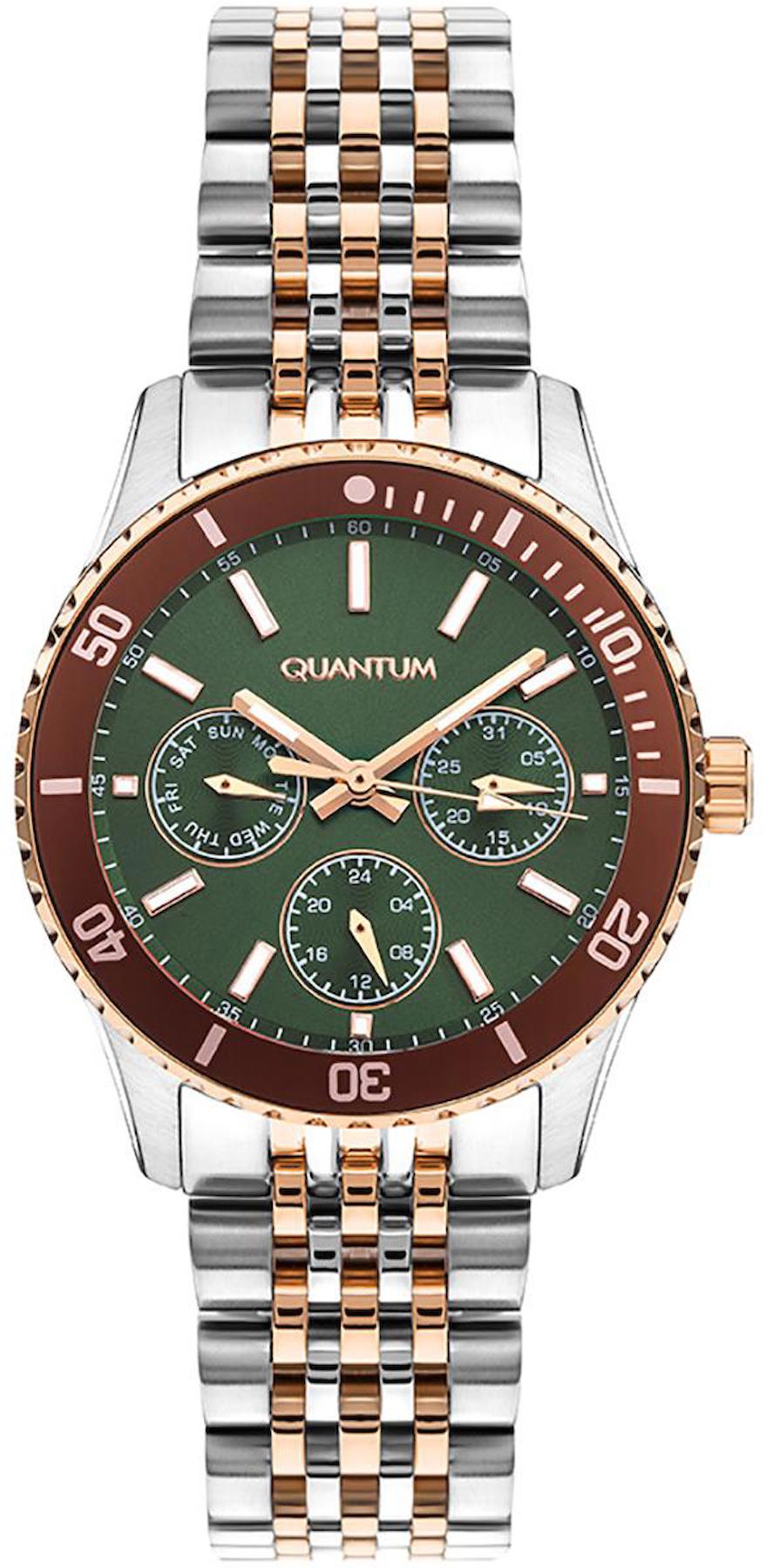 Quantum IML1109.570 Takvimli 35 mm Gri Çelik Kordon Analog Kadın Kol Saati