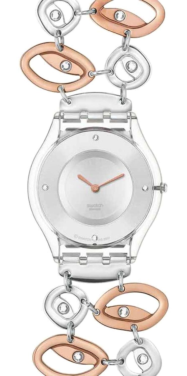 Swatch SFK311G 34 mm Altın-Gri Metal Kordon Analog Kadın Kol Saati