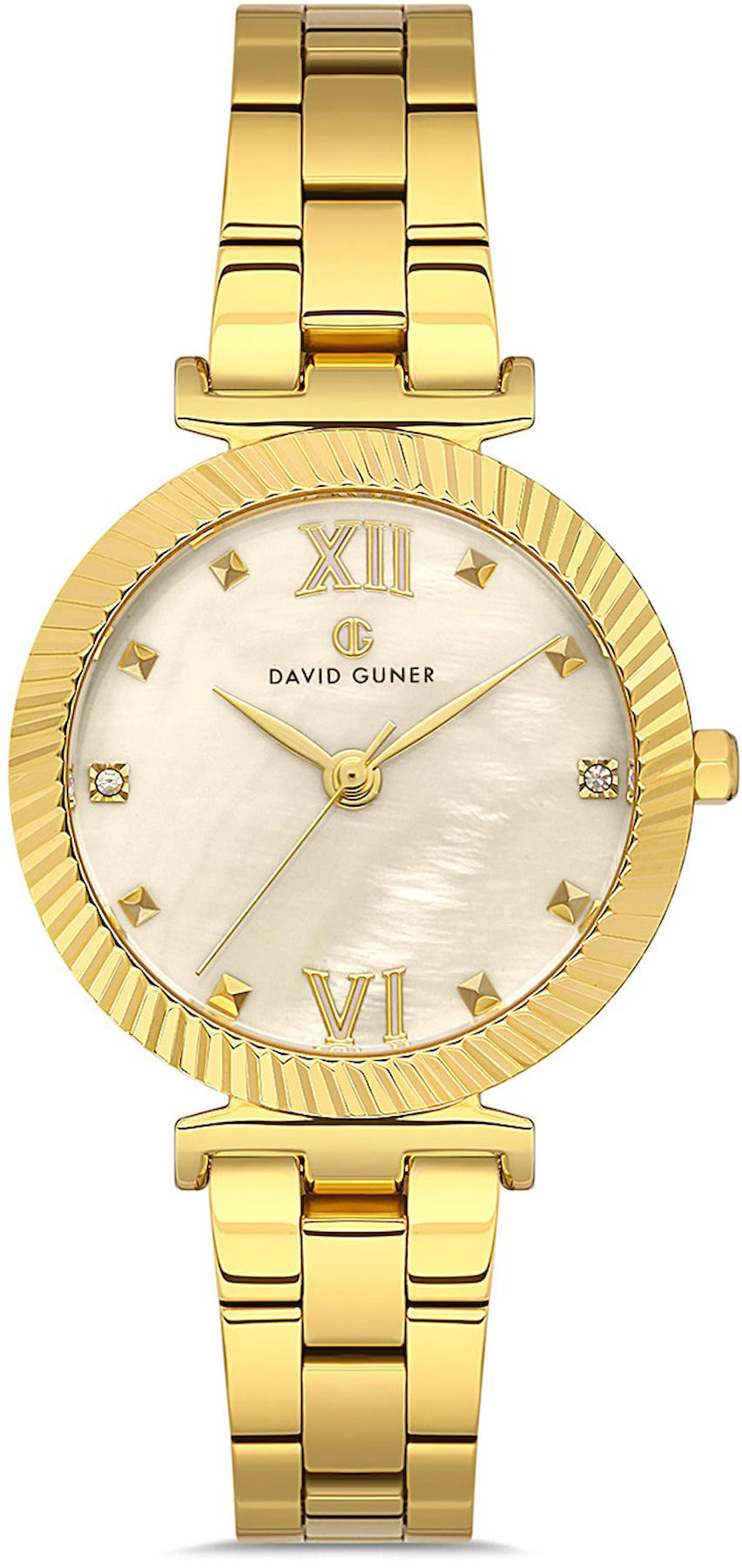 David Guner DG-8412LA-B4 33 mm Altın Çelik Kordon Analog Kadın Kol Saati